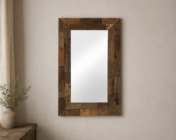 Nástenné zrkadlo BestBerg 246305 / 80 x 50 cm / drevo
