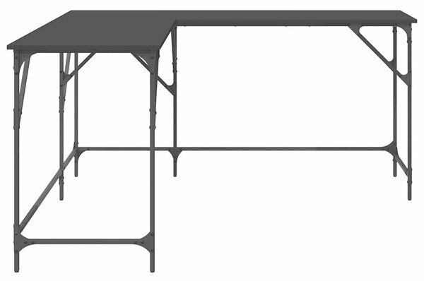 Rohový písací stôl BestBerg 837582 / 149 x 149 x 75 cm / čierna