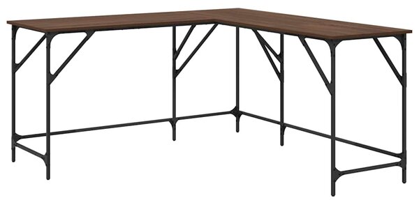 Rohový písací stôl BestBerg 837586 / 149 x 149 x 75 cm / hnedý dub