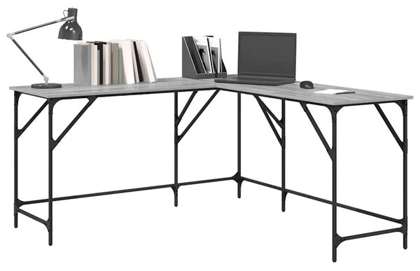 Rohový písací stôl BestBerg 837585 / 149 x 149 x 75 cm / sivý dub sonoma