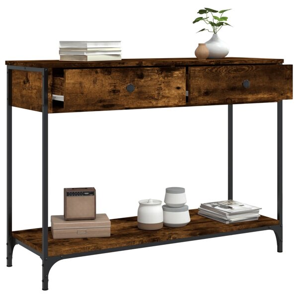 Konzolový stolík BestBerg 834172 / 100 x 34,5 x 75 cm / dymový dub