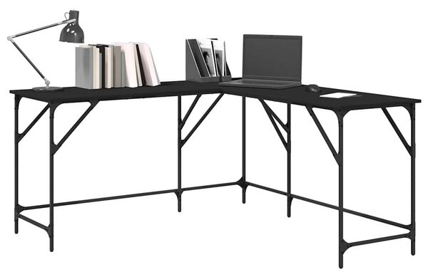 Rohový písací stôl BestBerg 837582 / 149 x 149 x 75 cm / čierna