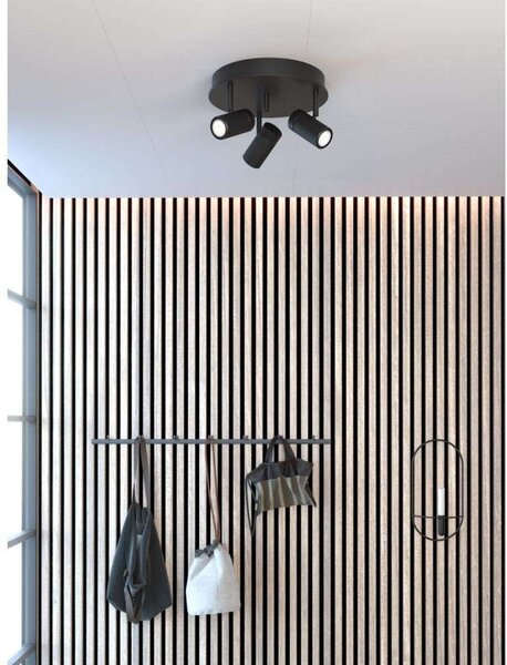 Stropné Lampa Herstal, Čierna, Obývacia izba, Kov