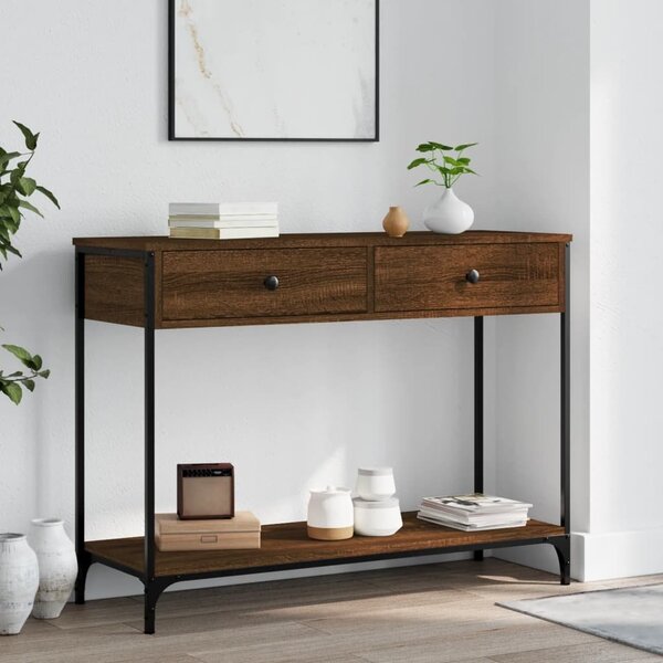 Konzolový stolík BestBerg 834174 / 100 x 34,5 x 75 cm / hnedý dub