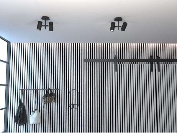 Stropné Lampa Herstal, Čierna, Obývacia izba, Kov