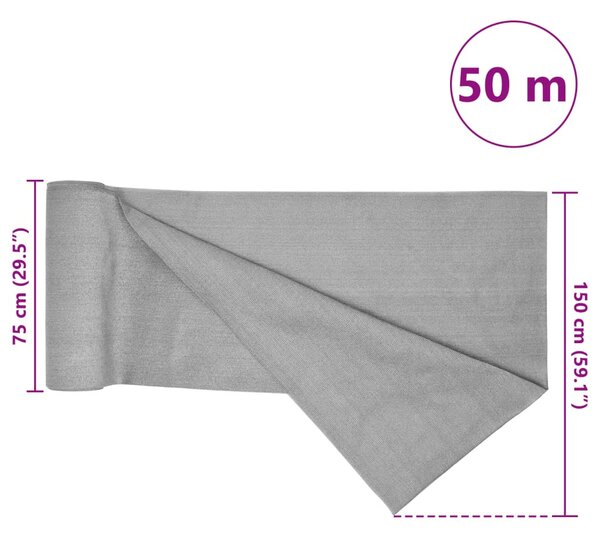 Tieniaca sieť BestBerg 4003769 / 1,5 × 50 m / 75 g/m² / svetlosivá