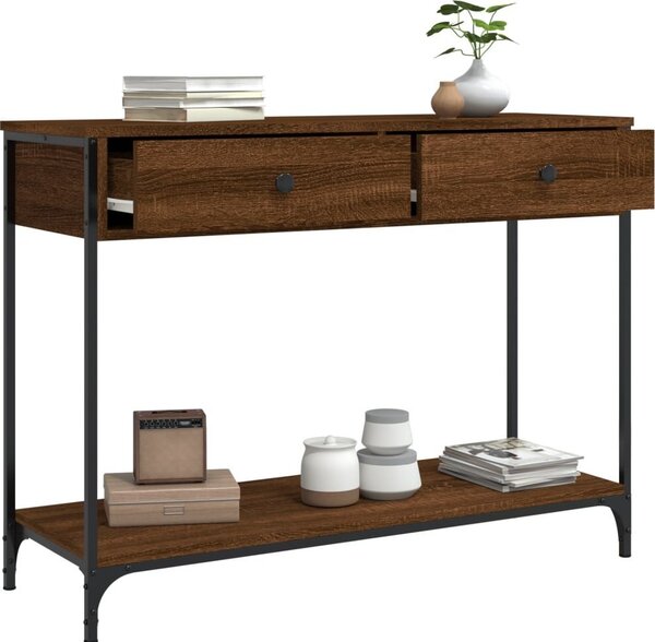 Konzolový stolík BestBerg 834174 / 100 x 34,5 x 75 cm / hnedý dub