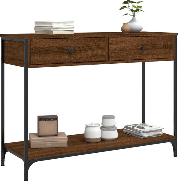 Konzolový stolík BestBerg 834174 / 100 x 34,5 x 75 cm / hnedý dub