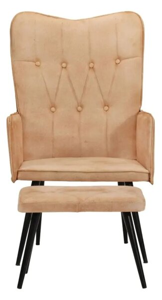 Kreslo s taburetom BestBerg 339667 / krémová