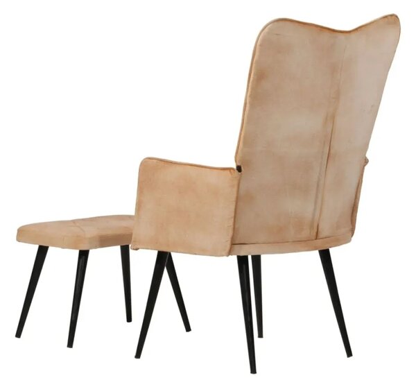 Kreslo s taburetom BestBerg 339667 / krémová