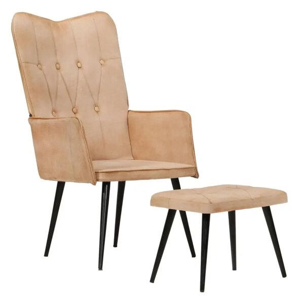 Kreslo s taburetom BestBerg 339667 / krémová