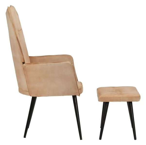 Kreslo s taburetom BestBerg 339667 / krémová