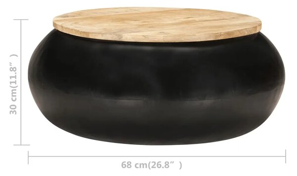 Konferenčný stolík BestBerg 323533 / 68 x 68 x 30 cm / čierna/drevo
