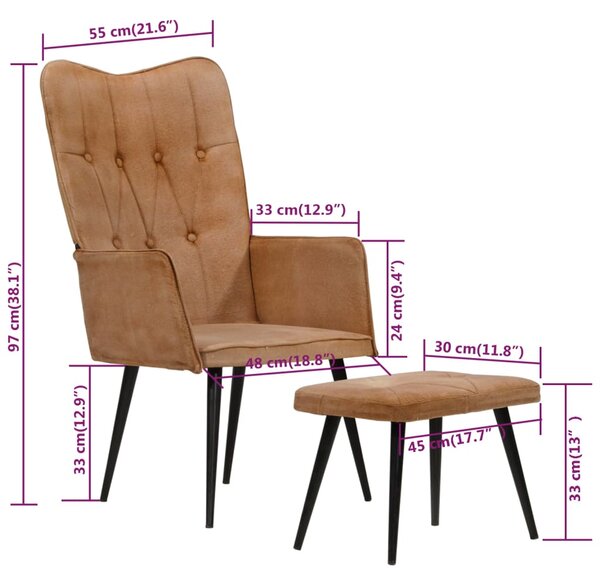 Kreslo s taburetom BestBerg 339668 / hnedá