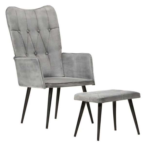 Kreslo s taburetom BestBerg 339669 / sivá