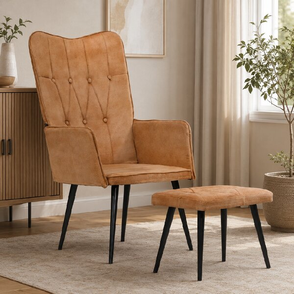 Kreslo s taburetom BestBerg 339668 / hnedá