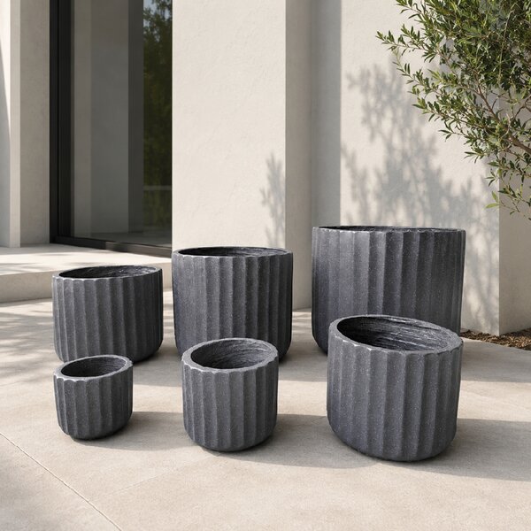 Sada 6 kvetináčov BestBerg BBGD-1344MB / čierny mramor