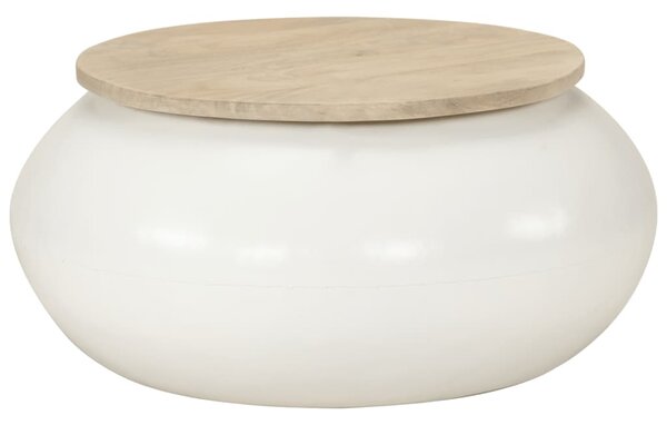 Konferenčný stolík BestBerg 352052 / 51 x 51 x 27 cm / biela/drevo