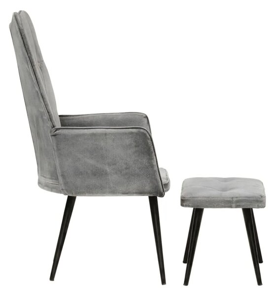 Kreslo s taburetom BestBerg 339669 / sivá