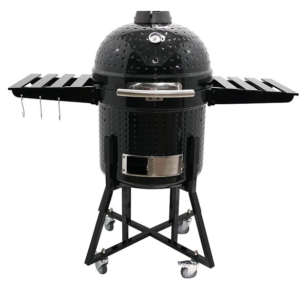Kamado údiaci BBQ gril BestBerg BBBQ-10B / Ø 46 cm / čierna