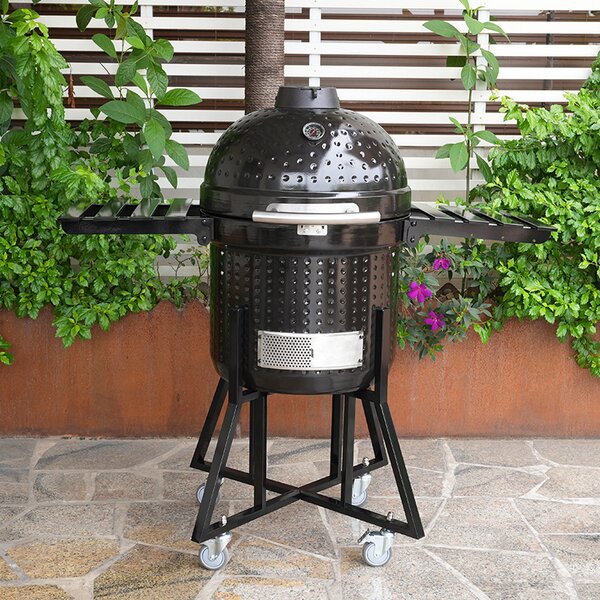 Kamado údiaci BBQ gril BestBerg BBBQ-10B / Ø 46 cm / čierna
