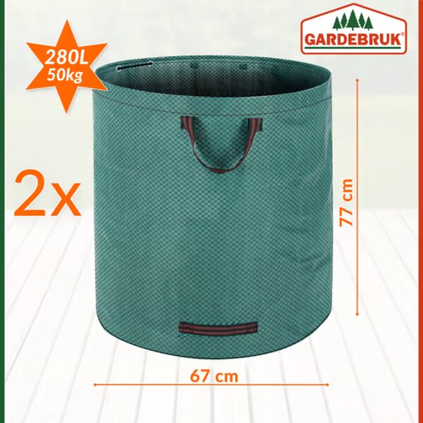 Vrece na záhradný odpad GARDEN, 2-dielny set, 67x77cm, zelená Gardebruk