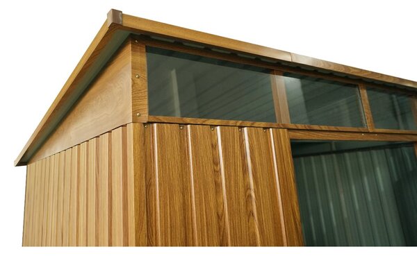 Záhradný domček BestBerg ZDSL-4D / 4,6 m² / 238 x 194 x 202 cm / dekor červené drevo / hnedá