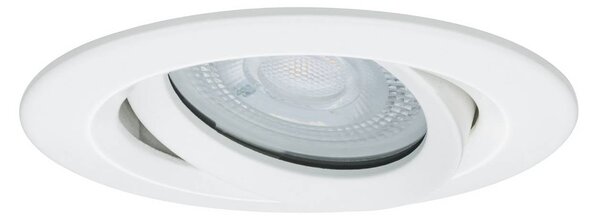Paulmann Nova Plus, okrúhla, otočná/stmievateľná, biela matná, IP65, GU10, 840, Biela / opálová, Kúpeľňa, Hliník, Moderný, Zapustené stropné svietidlo