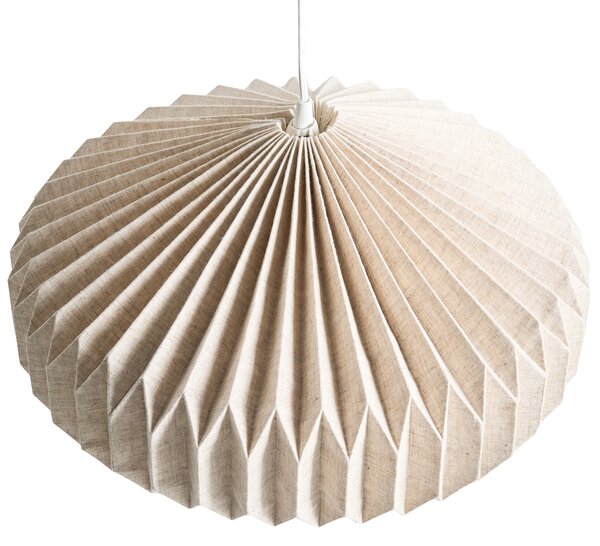 Závesná lampa béžová textilné tienidlo osvetlenie moderný štýl obývacia izba jedáleň
