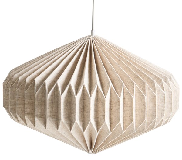 Závesná lampa béžová textilné tienidlo osvetlenie moderný štýl obývacia izba jedáleň