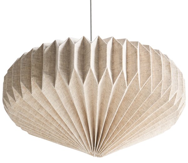 Závesná lampa béžová textilné tienidlo osvetlenie moderný štýl obývacia izba jedáleň