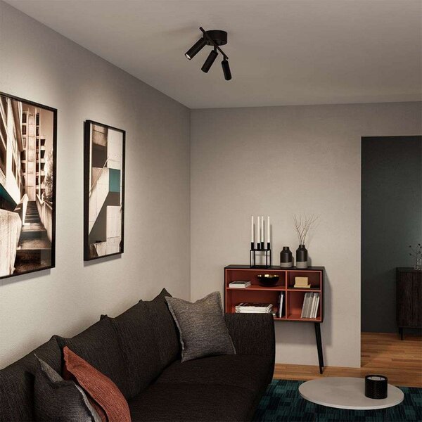 Stropné Lampa Herstal, Čierna, Obývacia izba, Kov