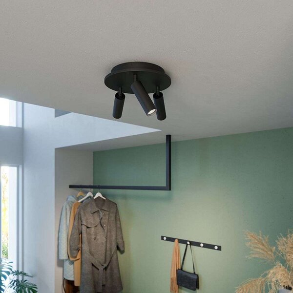Stropné Lampa Herstal, Čierna, Obývacia izba, Kov