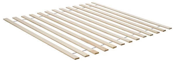 Posteľ hnedý jaseň kaučukové drevo 180 x 200 cm rám postele bez čela s lamelovým roštom minimalistický rustikálny štýl