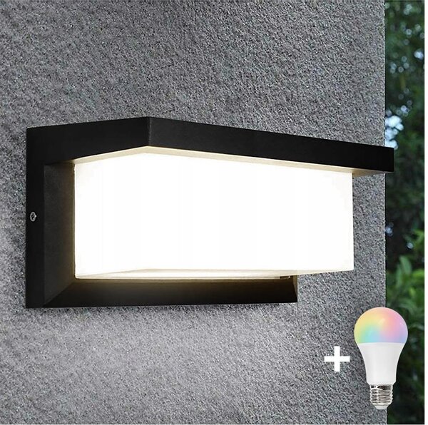 LED RGBW stmievateľné vonkajšie nástenné svietidlo NEELY 1xE27/9W/230V IP54 čierne