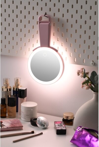 Immax 09102L - LED+CCT Stmievateľné kozmetické zrkadlo SWEET LED/3W/5V ružové