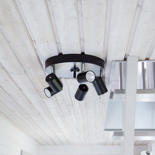 Stropné Lampa By Rydéns, Correct, stmievateľné, Čierna, Obývacia izba, Kov, Moderný