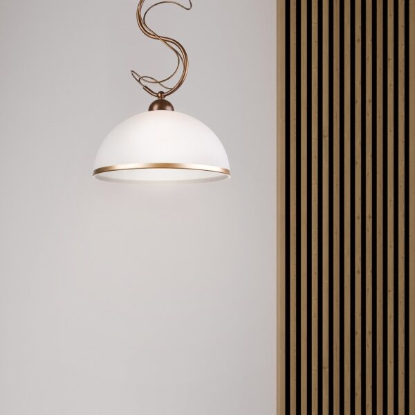Luster na tyči COBRA 1xE27/60W/230V priemer 30 cm bronz/patina