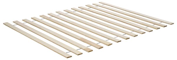 Posteľ tmavohnedá kaučukové drevo 140 x 200 cm dvojlôžko s lamelovým čelom a roštom minimalistický rustikálny štýl