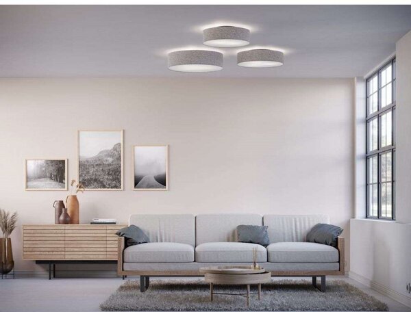 Stropné Lampa Belid, stmievateľné, Sivá, Obývacia izba, Tkanina / Textil