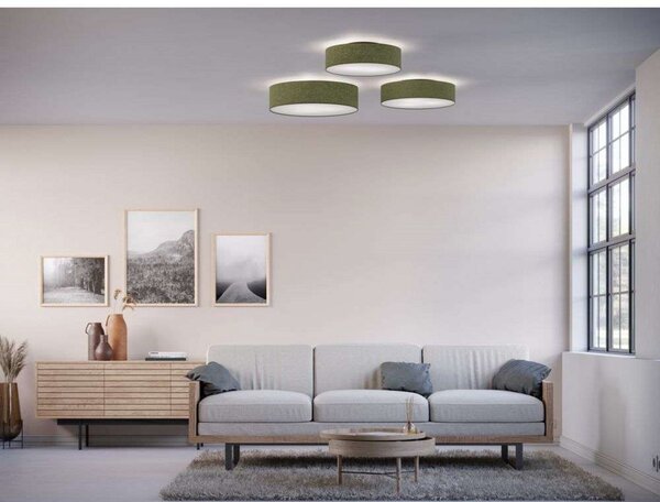 Stropné Lampa Belid, stmievateľné, Zelená, Obývacia izba, Tkanina / Textil