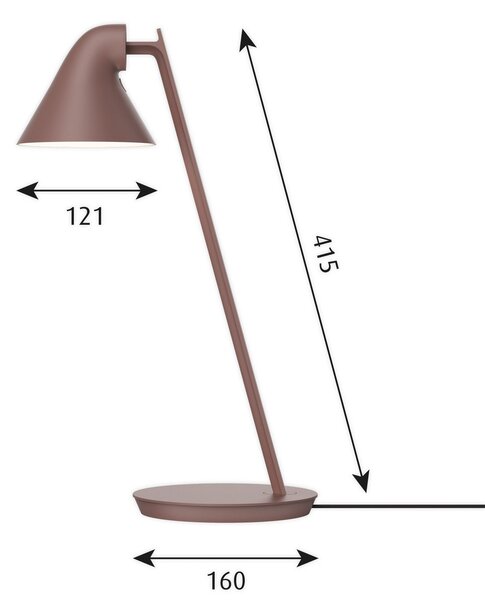 Stolové Lampa Louis Poulsen, NJP Mini, stmievateľné, Pudrová, Obývacia izba, Kov, Dizajnový