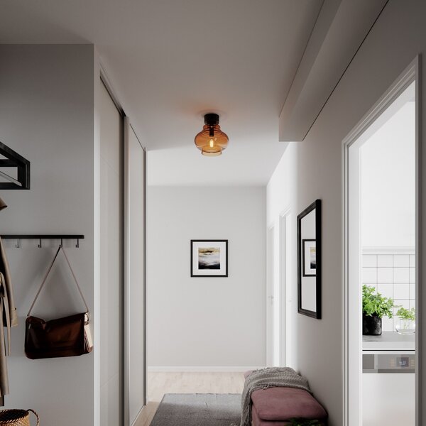 Stropné Lampa By Rydéns, Dolores, stmievateľné, Hnedá / Hrdzavá, Obývacia izba, Sklo, Škandinávsky