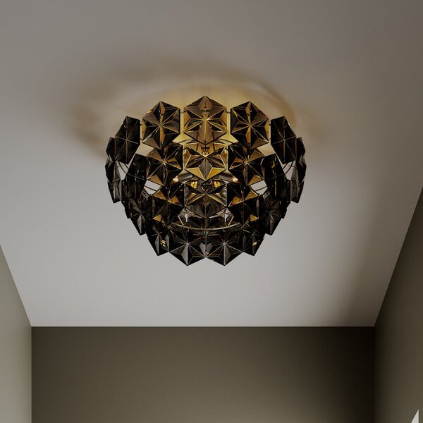 Stropné Lampa By Rydéns, Monarque, stmievateľné, Čierna, Obývacia izba, Plast, Dizajnový