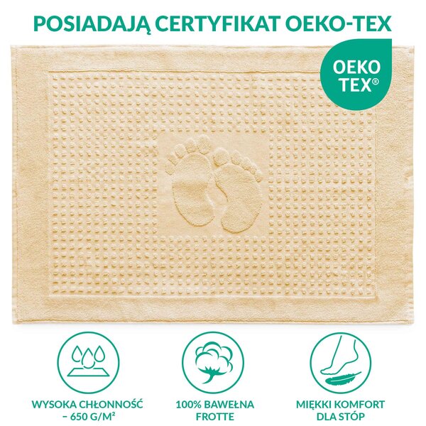 PODLOŽKA DO KÚPEĽNE HOTEL FEET 50X70 CM KRÉMOVÁ