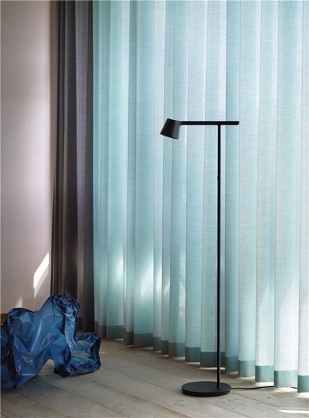 Stojacie Lampa Muuto, stmievateľné, Čierna, Obývacia izba, Hliník