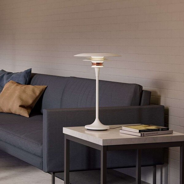 Diablo Stolová Lampa Ø30 Matt White/Rosé Silver - Belid