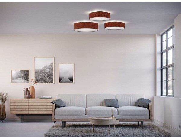 Stropné Lampa Belid, stmievateľné, Hnedá / Hrdzavá, Obývacia izba, Tkanina / Textil