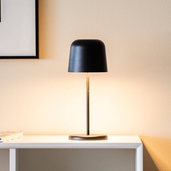 Stolová LED lampa Biot, čierna, výška 30 cm, IP54, USB, Čierna, Obývacia izba / jedáleň, Hliník, Moderný, Stojacie svietidlo