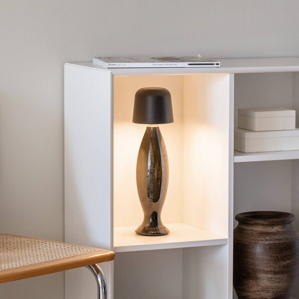 Stolová LED lampa Biot, čierna, výška 30 cm, IP54, USB, Čierna, Obývacia izba / jedáleň, Hliník, Moderný, Stojacie svietidlo